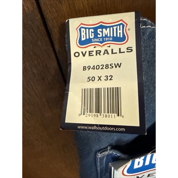 NEW BIG SMITH Bib Overalls Cotton Blue Denim Farm 50X 30 Relaxed Fit W/Tags ?vtg - Picture 5 of 6
